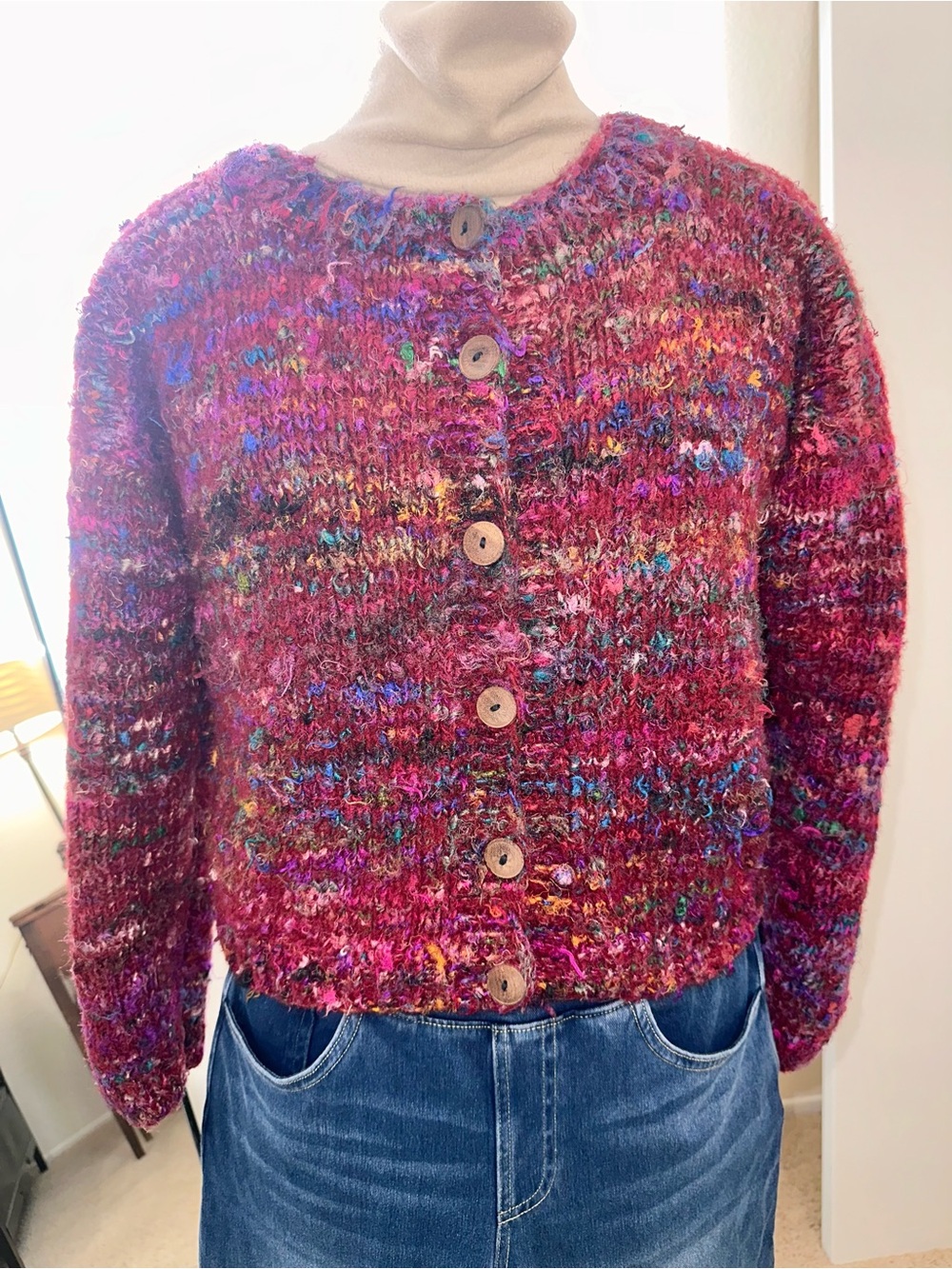 Beautiful Cardigan Sweater Silk & Wool Medium